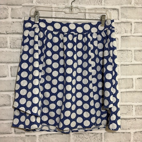 Reitmans petites polkadot skirt size 8 blue and white - Picture 1 of 7